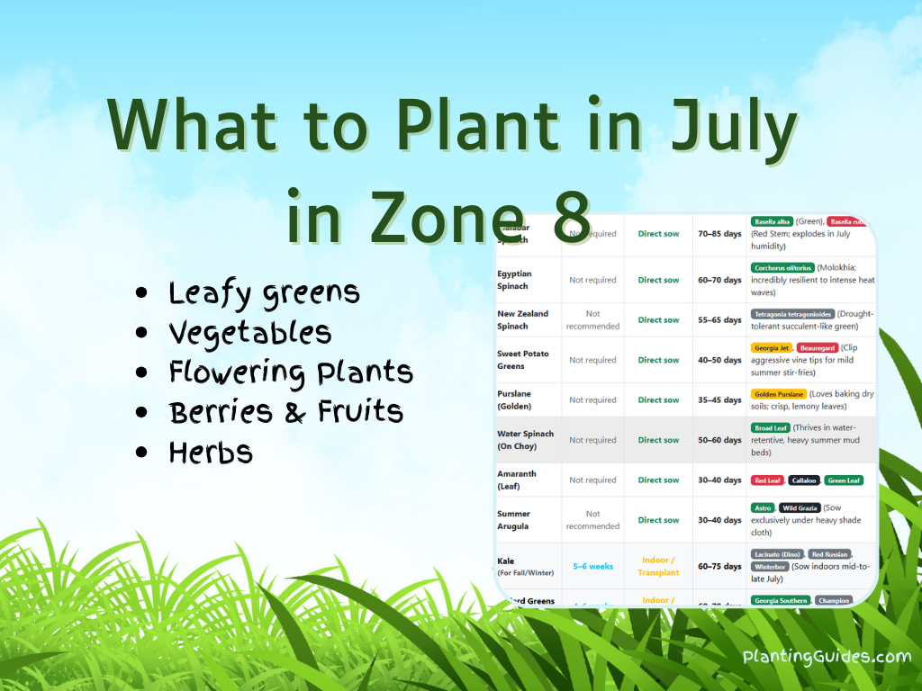 What to Plant in July in Zone 8