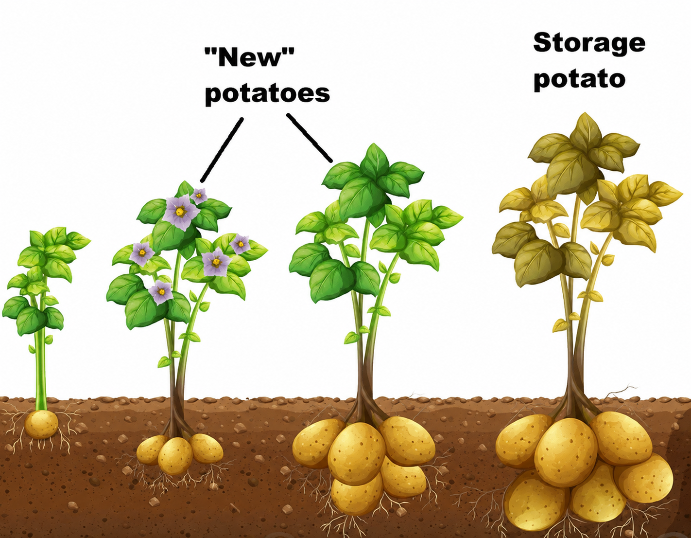 New Potatoes vs. Storage Potatoes—When to Harvest Each
